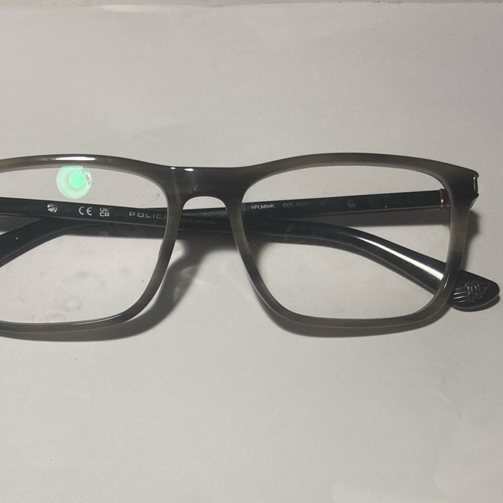 Police VPLM94K Col 063K Size 54 16 145 Gray Smoke Style Eyeglasses Frames Unisex
